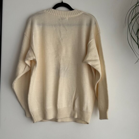 Vintage Knit Sweater Cream Embroidered - Picture 2 of 4